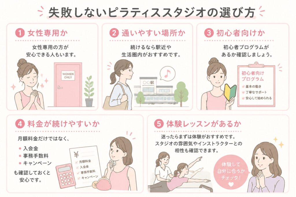 失敗しないピラティススタジオの選び方