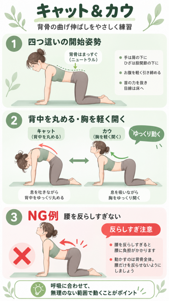 キャット＆カウ 背骨を整えるやさしい練習