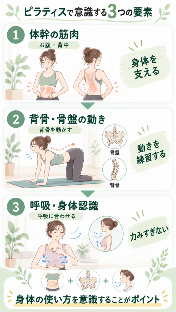ピラティスで意識する3つの要素