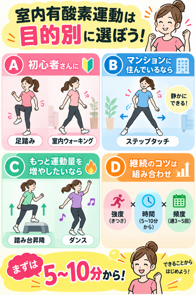 目的別に選ぶ室内有酸素運動